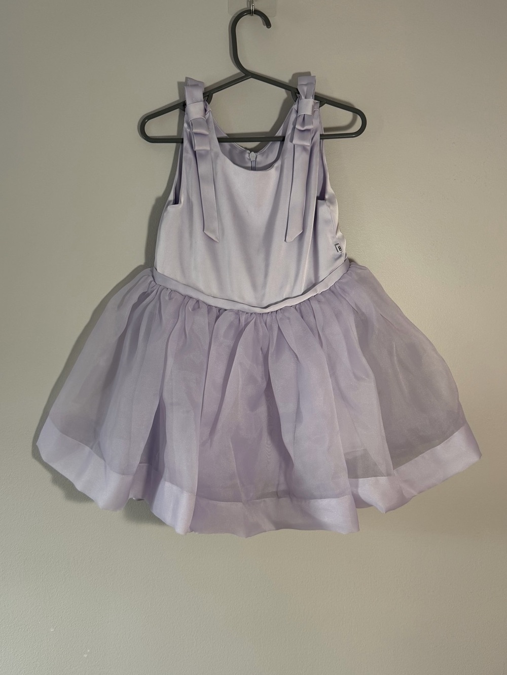 Bums and Roses Lavender Satin Tulle Party Dress Toddler Sz 4 Big Bow